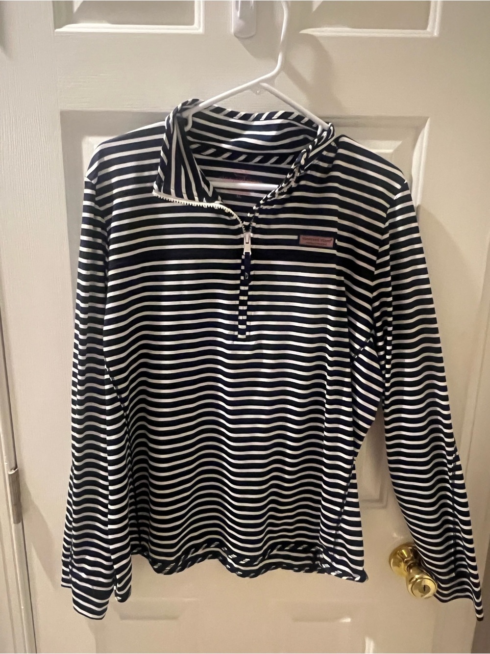 Vineyard Vines Long-Sleeve womens Pullover Shirt - Navy & White